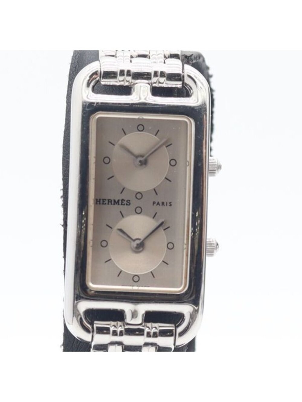 Hermes Cape Cod Deux Zones Silver Dial Watch